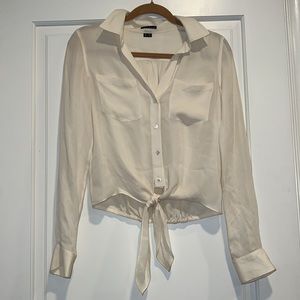 Theory Ivory Silk Blouse